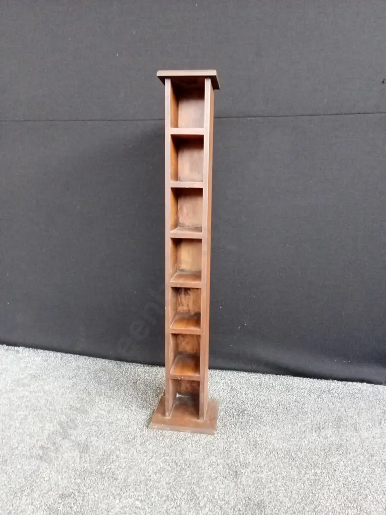 RETRO WOODEN CD SHELF L 17CM D 17CM H 140CM Image 1++