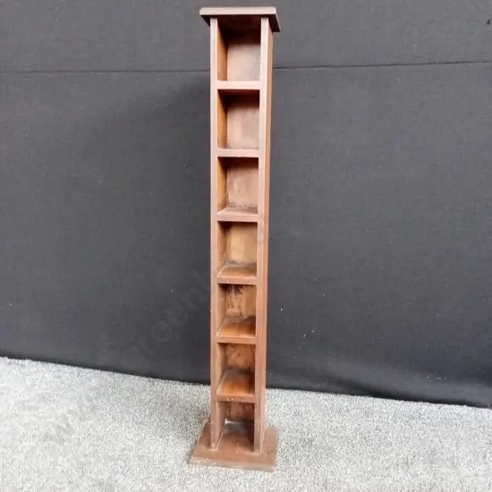 RETRO WOODEN CD SHELF L 17CM D 17CM H 140CM