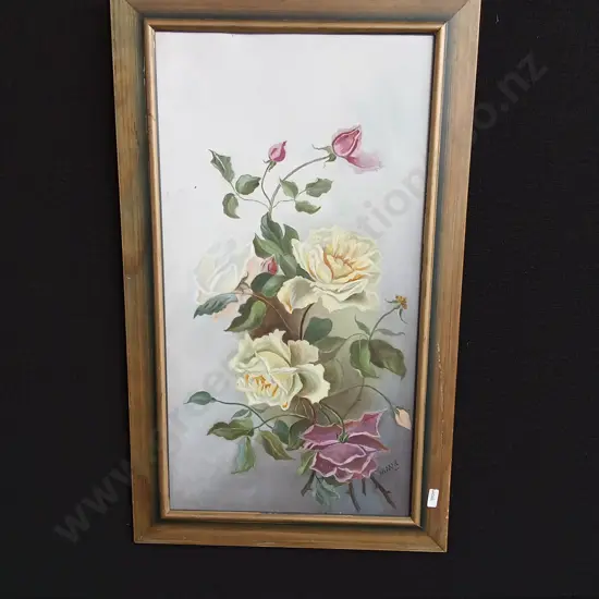 FRAMED PAINTING OF FLOWERS BY MMcK