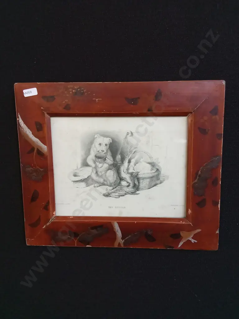 FRAMED PRINT OF THE BEGGAR BY SIR EDWIN LANDSEER Image 1++