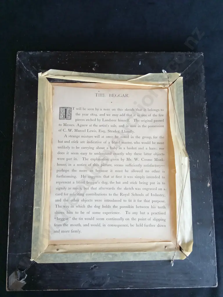 FRAMED PRINT OF THE BEGGAR BY SIR EDWIN LANDSEER Image 1++