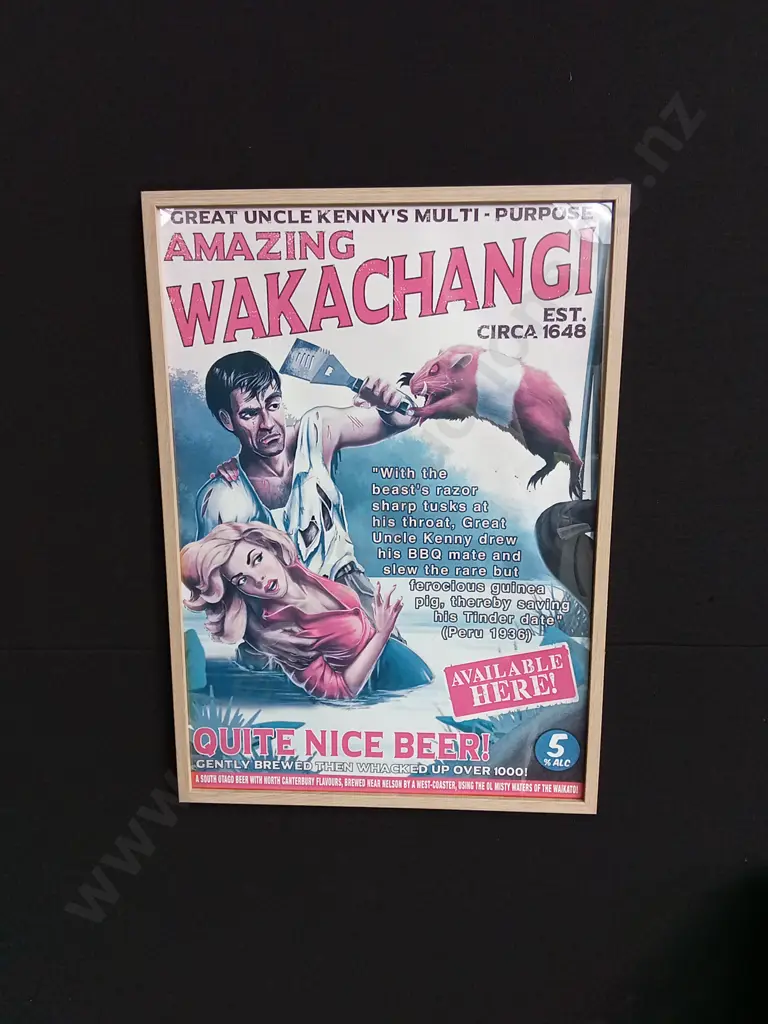 FRAMED POSTER OF WAKACHANGI LAGER Image 1++