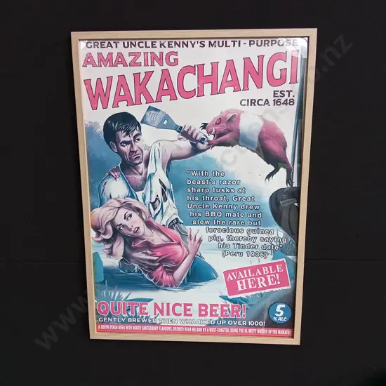 FRAMED POSTER OF WAKACHANGI LAGER
