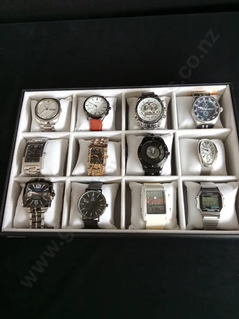 COLLECTION OF 12 FASHION WATCHES Image 1++