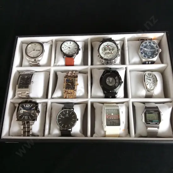 COLLECTION OF 12 FASHION WATCHES