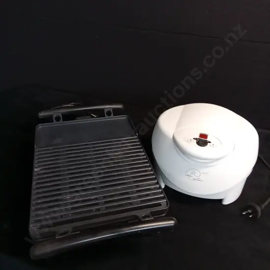 WORKING GEORGE FOREMAN ROASTER OVEN AND BREVILLE GORMET HEALTH ELECTRIC GRILL