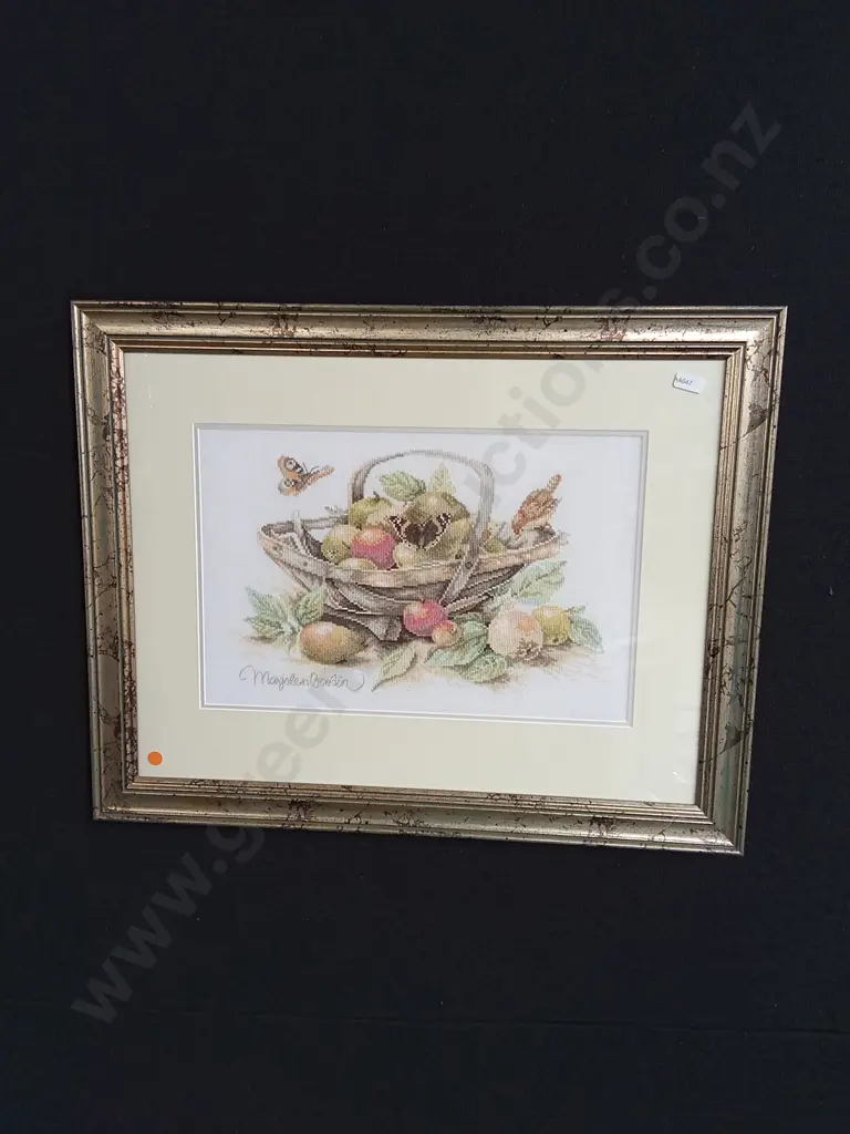 FRAMED MARJOLEIN BASTIN CROSS STITCH SUMMER FRUIT Image 1++