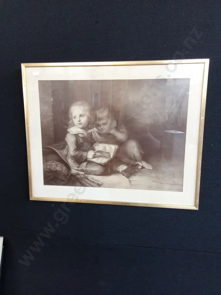 FRAMED PRINT OF DIE KINDER BY CHRISTIAN LEBERECHT VOGEL Image 1++