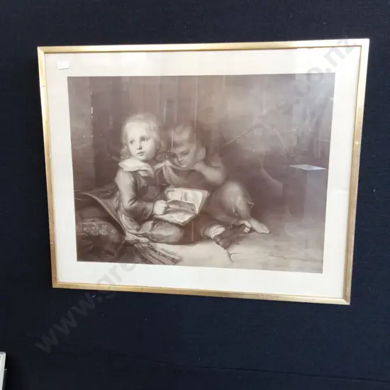 FRAMED PRINT OF DIE KINDER BY CHRISTIAN LEBERECHT VOGEL
