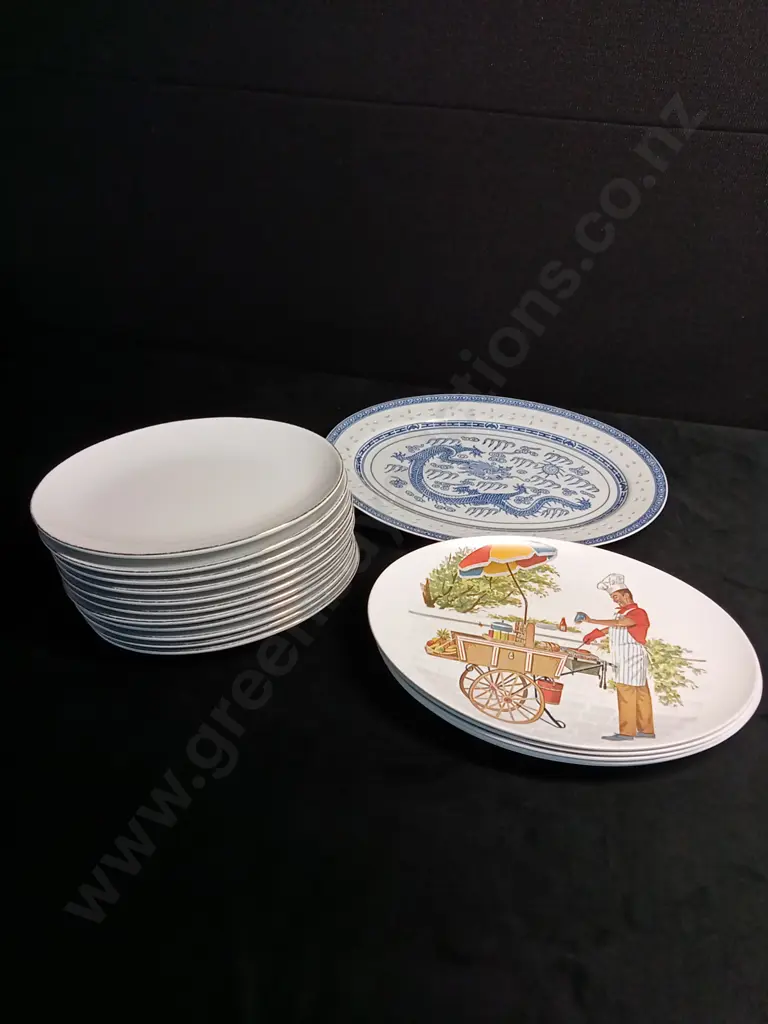 VINTAGE ORNAMIN WARE BBQ PLATES AND OTHER PLATES Image 1++
