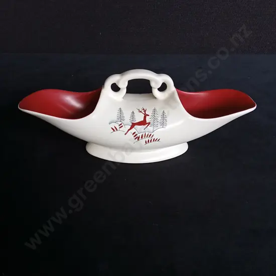 CROWN DEVON LEAPING DEER TWIN-HEADED VASE