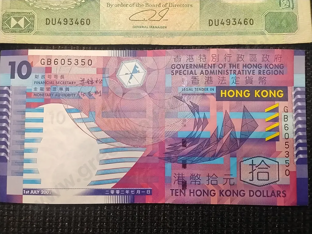 2 X HONGKONG AND SHANGHAI BANKING CORPORATION BANK NOTES $50 &$10 & 1 X GOVERNMENT OF THE HONGKONG Image 1++