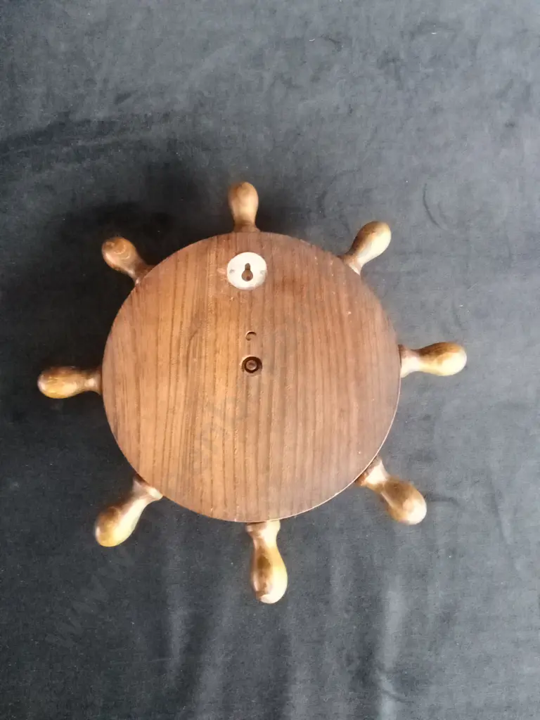 VINTAGE SHORTLAND SMITHS SHIPS WHEEL ANERIOD BSROMETER MADE IN ENGLAND Image 1++