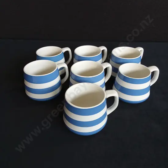 CORNISHWARE COFFEE CUPS X 7