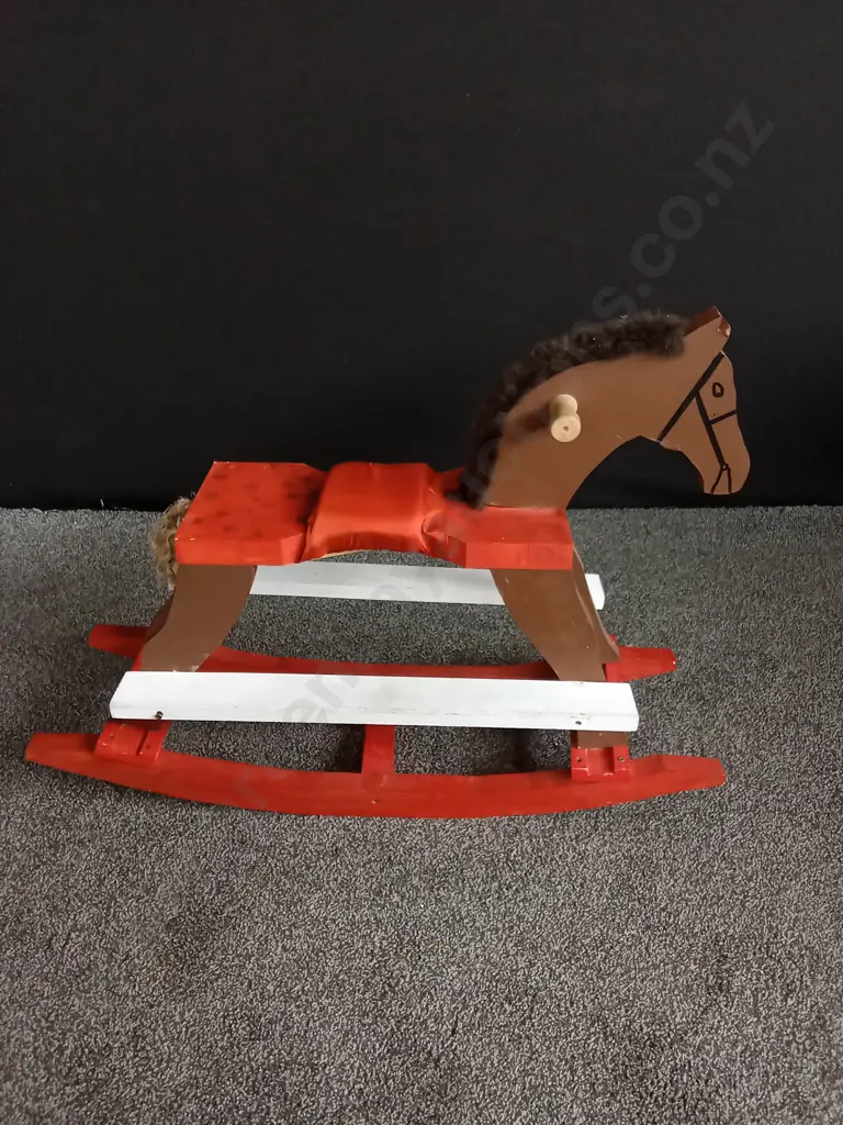 VINTAGE WOODEN ROCKING HORSE Image 1++
