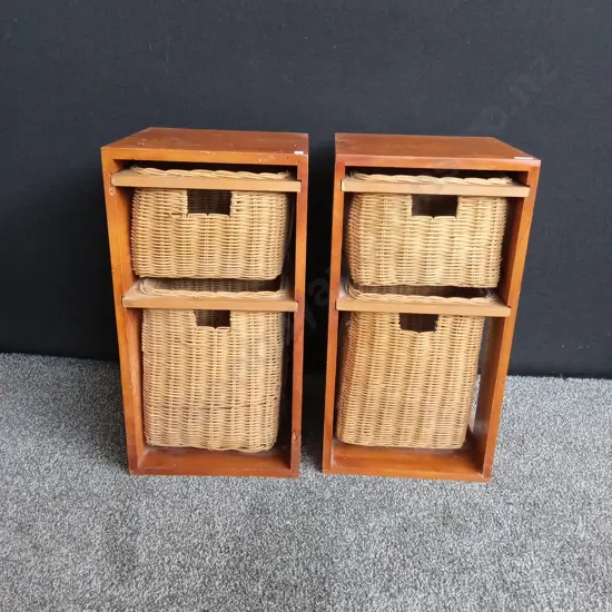 VEGETABLE AND POTATO WICKER BASKET STORAGE X 2