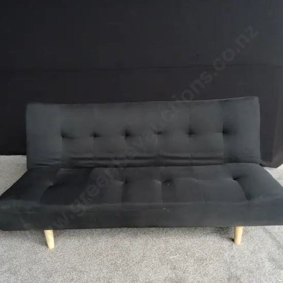 BLACK SOFA BED L 1.86M D 1.13M H .82M