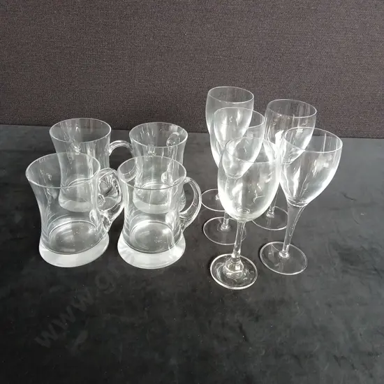 WINE GLASSES AND BEER MUGS