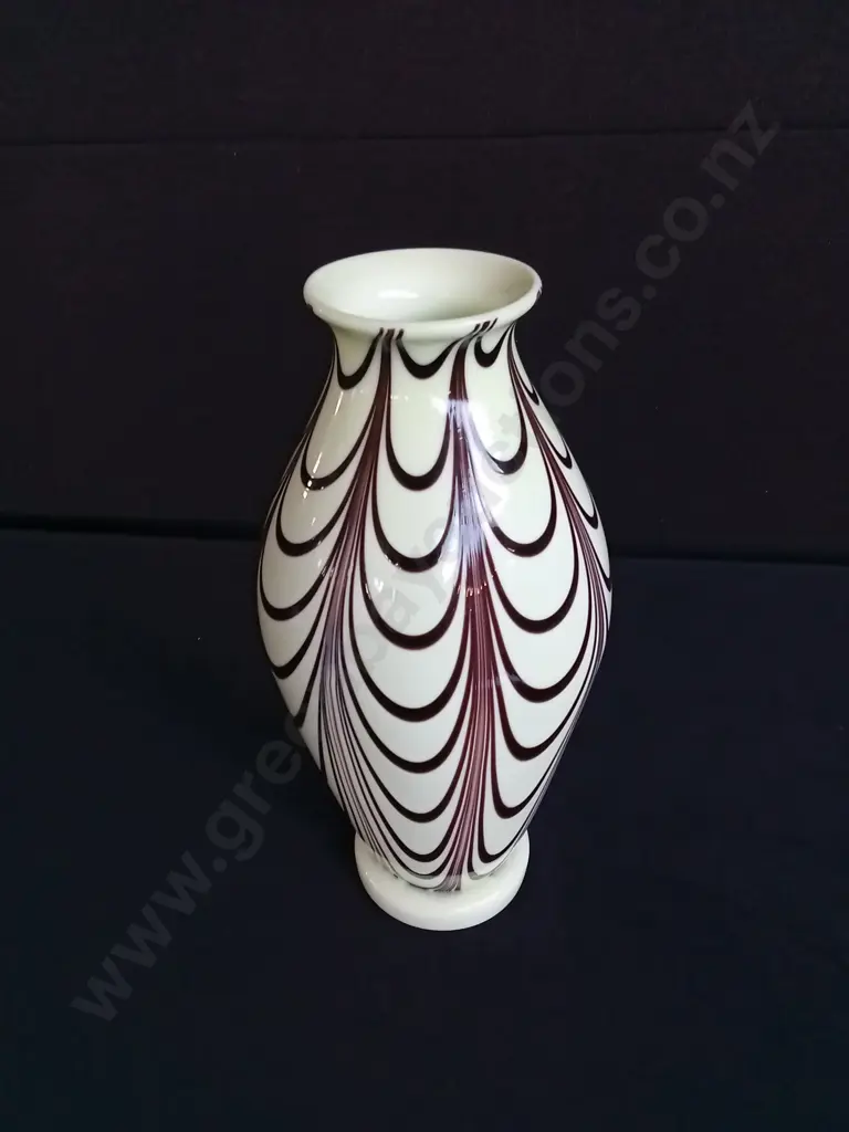 VINTAGE BLOWN GLASS VASE OF EUROPEAN ORIGIN H 34CM Image 1++