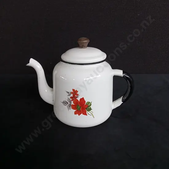 VINTAGE ENAMEL TEAPOT