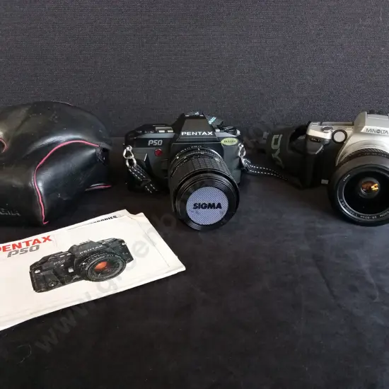 PENTAX P50 AND MINOLTA DYNAX 5 FILM CAMERAS