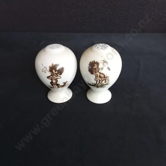 VINTAGE BROWNIE DOWNING SALT AND PEPPER SHAKERS