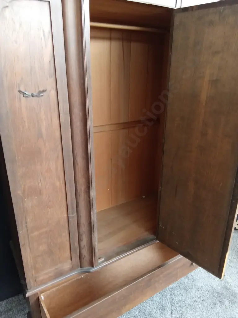 ANTIQUE WOODEN DRESSER WITH MIRROR L 122CM , D 46CM , H 193CM Image 1++