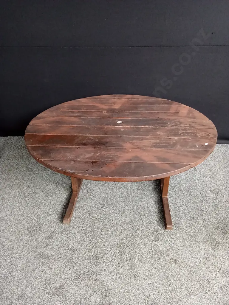 ROUND WOODEN TABLE WITH 4 CHAIRS H67CM D135CM Image 1++