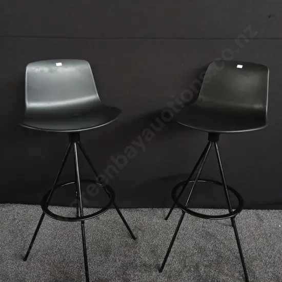 BLACK ROTATING STOOLS X 2