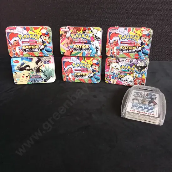 6 POKEMON "FATES COLLIDE" TINS AND TOP TRUMPS STAR WARS
