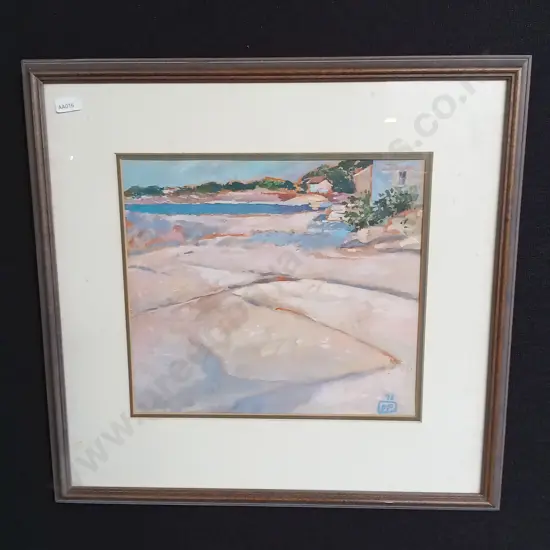 FRAMED VINTAGE ORIGINAL 1979 PAINTING CALLED THE ROPKE YUGOSLAVIA BY P. FEATHERSTONE