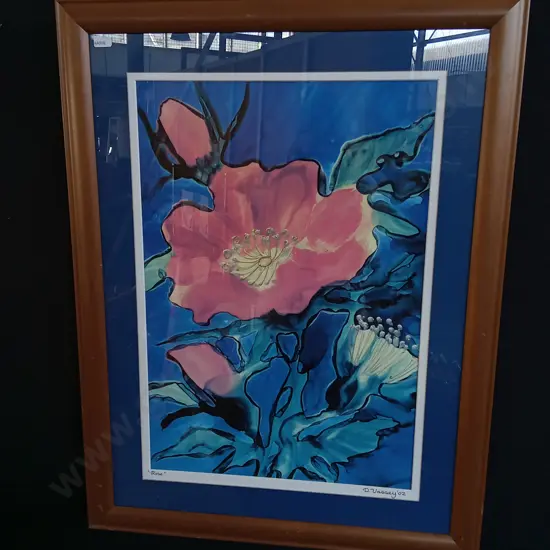 FRAMED ARTWORK TITLED ROSE BY D. VASSEY'OZ
