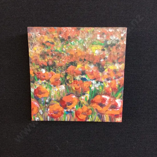 PAINTING ON CANVAS OF A FIELD OF FLOWERS