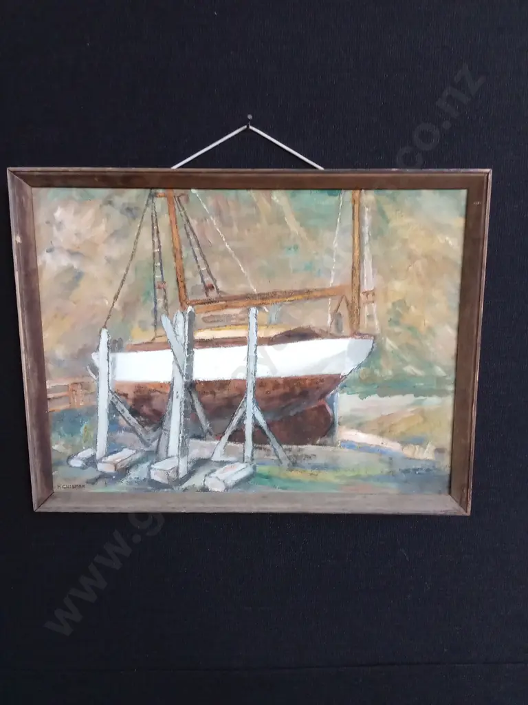 VINTAGE ORIGINAL FRAMED PAINTING BY M. CHISMAN Image 1++