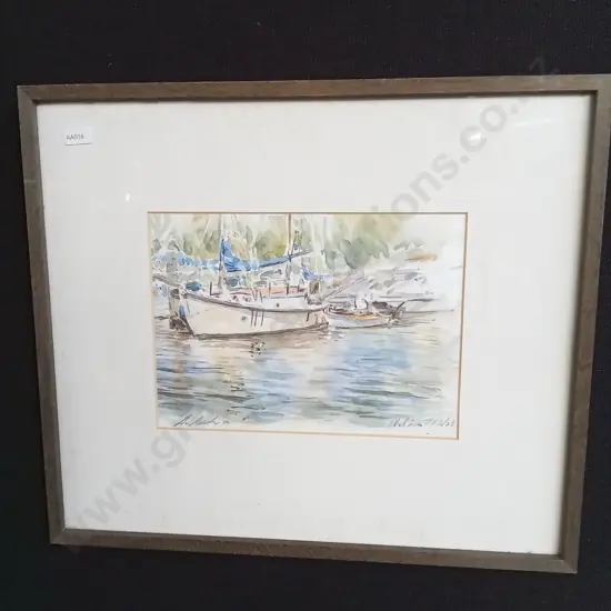 FRAMED ORIGINAL 2003 WATERCOLOUR REFLECTIONS BY A. CLARKE