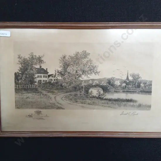 FRAMED ORIGINAL SKETCH TITLED C. ERNEST ROST FROM 1891 BY FISHEL ADLER & SCHWARTZ