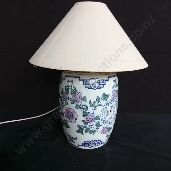 VINTAGE CHINOISERIE PORCELAIN TABLE LAMP