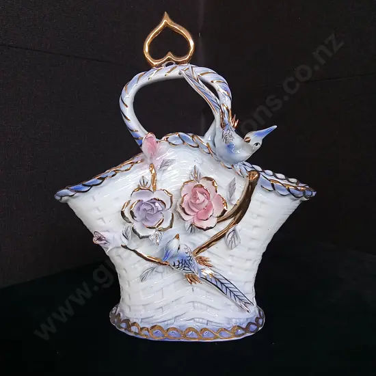 PORCELAIN BASKET VASE