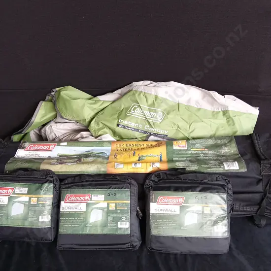 COLEMAN 3M X 3M GAZEBO WITH LIFT UP WALL + 3 X SUN WALLS + COLEMAN INSTANT CANOPY COVER