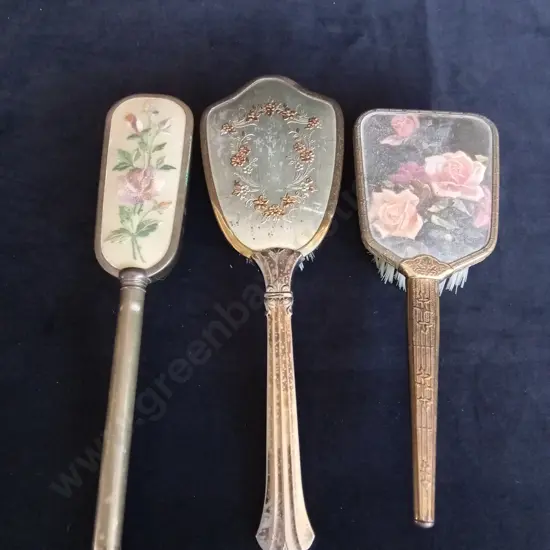 3 VINTAGE HAIR BRUSHES