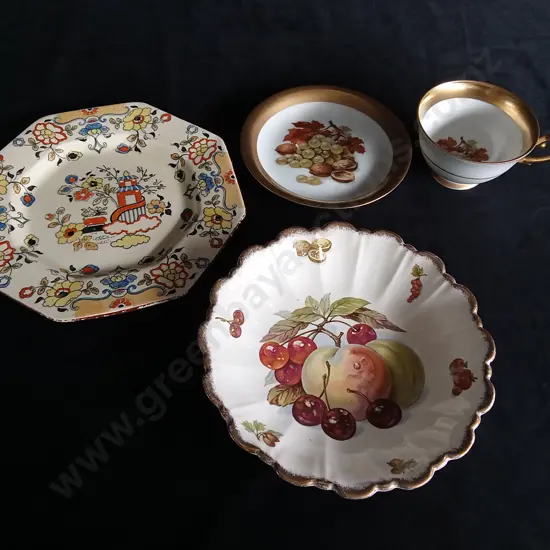 MASONS PLATE OLD FOLEY BOWL AND WESTMINSTER CHINA TEACUP AND PLATE