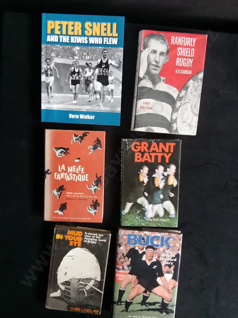 6 NEW ZEALAND SPORTS BOOKS RUGBY AND RUNNING Image 1++