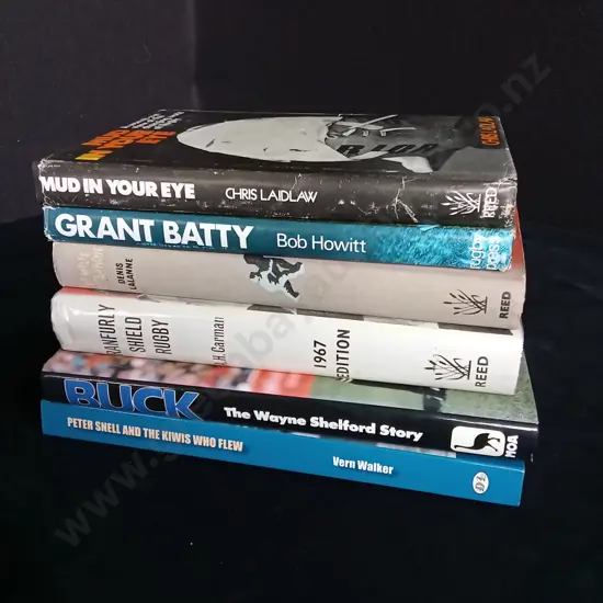 6 NEW ZEALAND SPORTS BOOKS RUGBY AND RUNNING