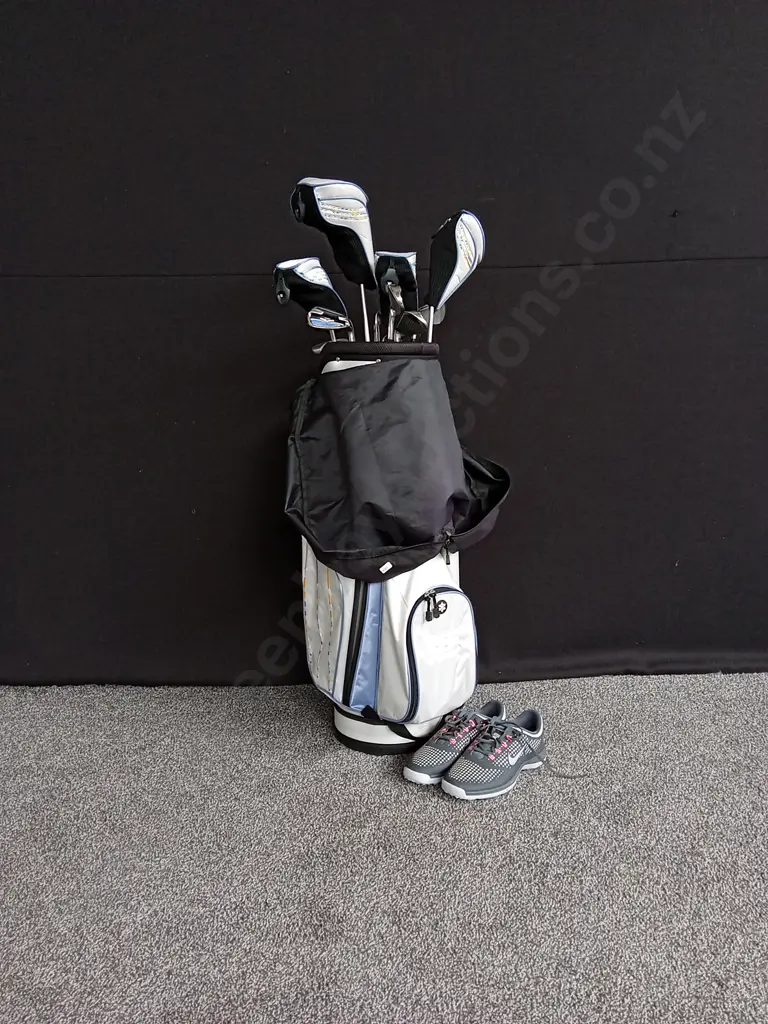PGF "CHIC" LADIES RIGHT HANDED GOLF CLUB SET - GRAPHITE SHAFT IN BAG PLUS WOMENS GOLF SHOES Image 1++