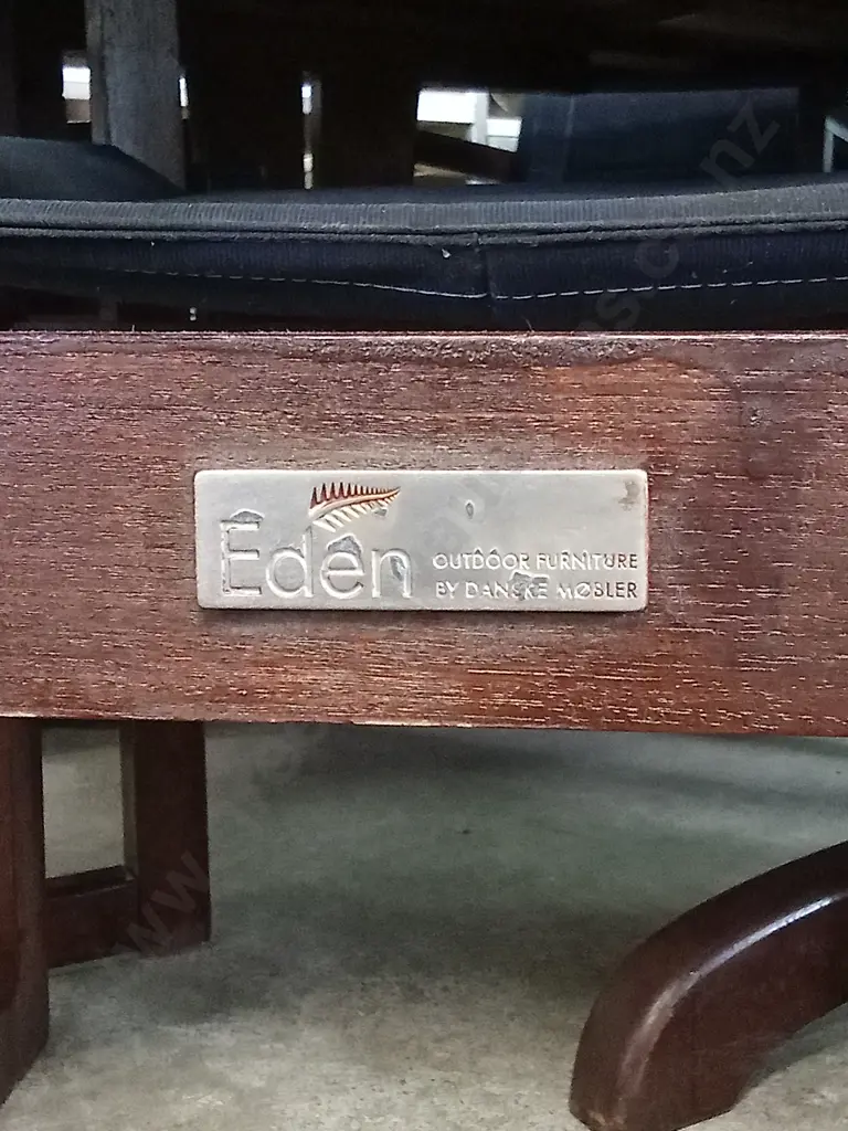 EDEN OUTDOOR FURNITURE ROUND WOODEN TABLE WITH LAZY SUSAN IN THE MIDDLE H77CM D180CM WITH 6 EDEN CHAIRS Image 1++