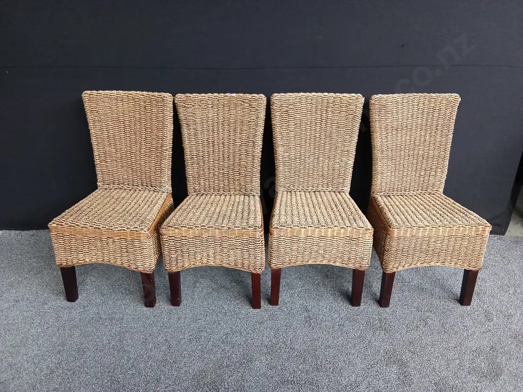 4 WOVEN DINING CHAIRS Image 1++