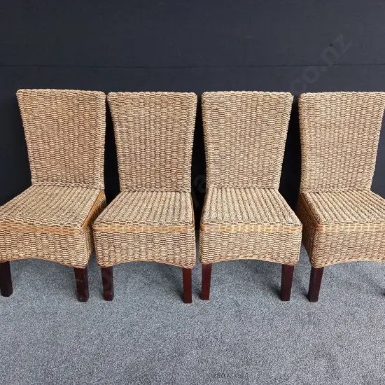 4 WOVEN DINING CHAIRS