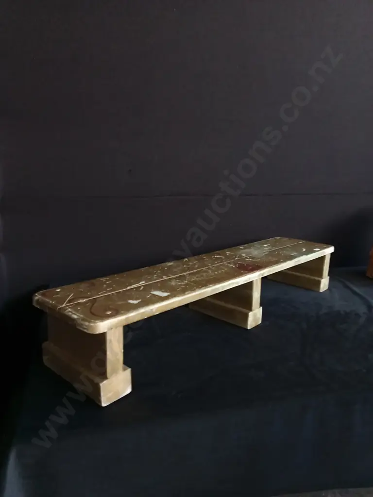 WOODEN LOW BENCH/SHELF 99CM L X 15CM H Image 1++