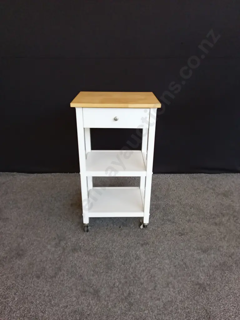 WOODEN SHELF WITH DRAWER ON WHEELS L19CM H34CM D15CM Image 1++