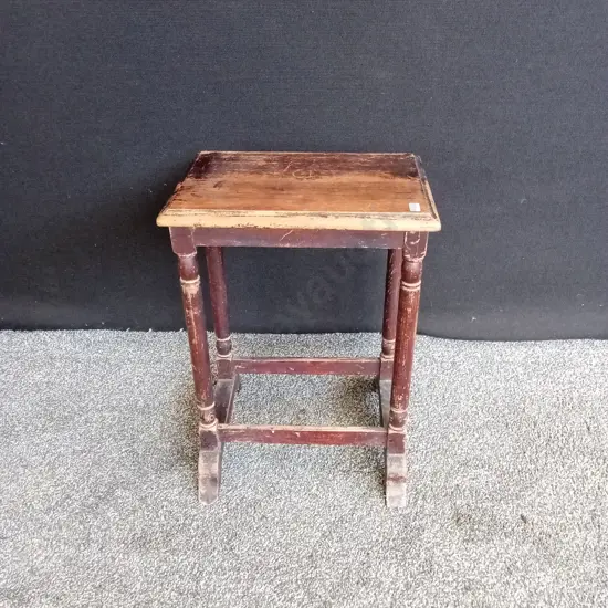 VINTAGE WOODEN SIDE TABLE L14CM H20CM D10CM